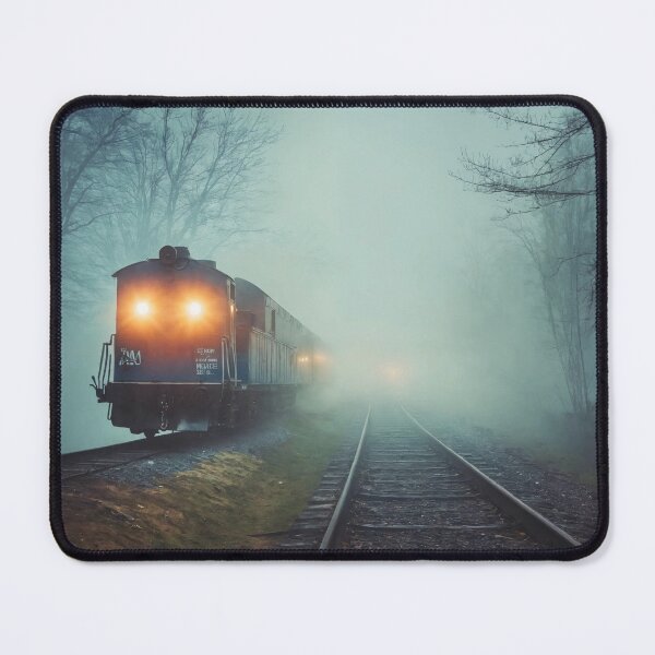 Item preview, ghost train, fog, locomotive designed and sold by DonnaBlankaArt.