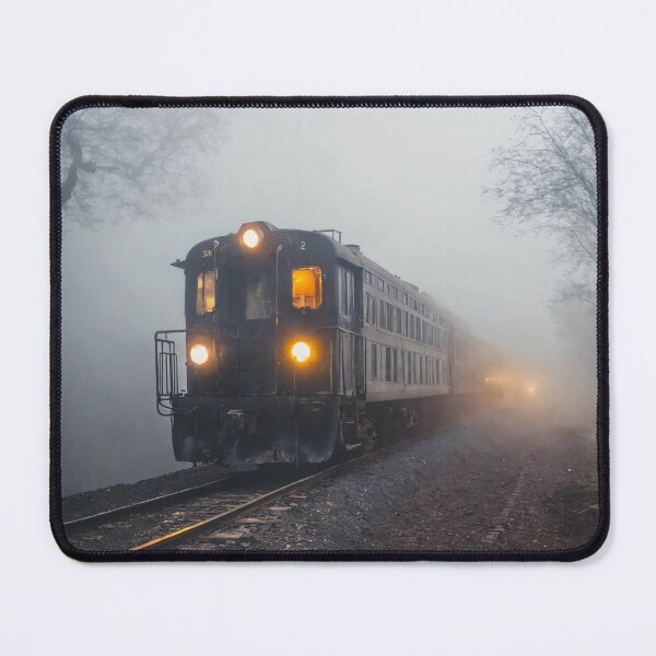 Item preview, ghost train, fog, locomotive designed and sold by DonnaBlankaArt.