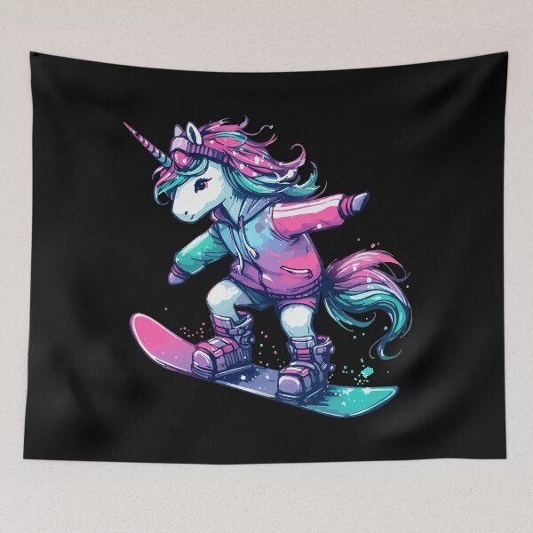 Item preview, Cute Magical Unicorn Snowboarder Extreme Winter Sports designed and sold by TomFrontierArt.