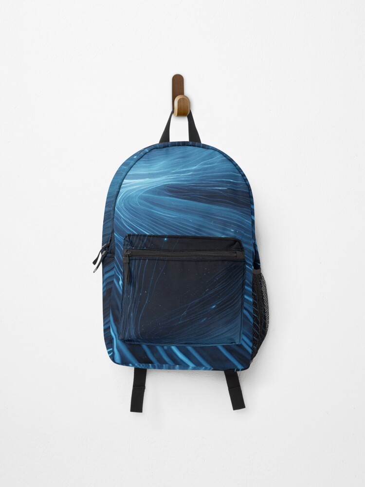 Thumbnail 1 of 3, Backpack, Blue Data Stream Matrix designed and sold by QualityArtist.