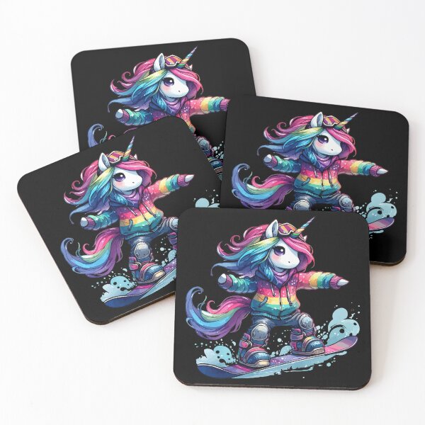 Item preview, Kawaii Magical Unicorn Snowboarder Extreme Winter Sports designed and sold by TomFrontierArt.