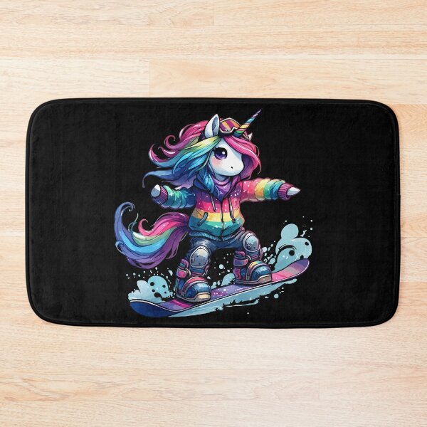 Item preview, Kawaii Magical Unicorn Snowboarder Extreme Winter Sports designed and sold by TomFrontierArt.