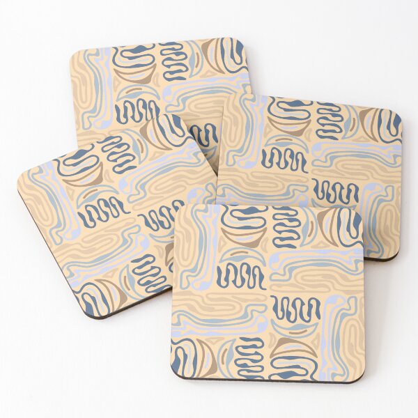 Item preview, Abstract patterned design with flowing lines and curves in blue, beige, and tan colors set against a light background designed and sold by Ihor Ivanov.