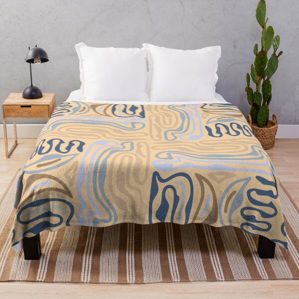 Item preview, Abstract patterned design with flowing lines and curves in blue, beige, and tan colors set against a light background designed and sold by Ihor Ivanov.