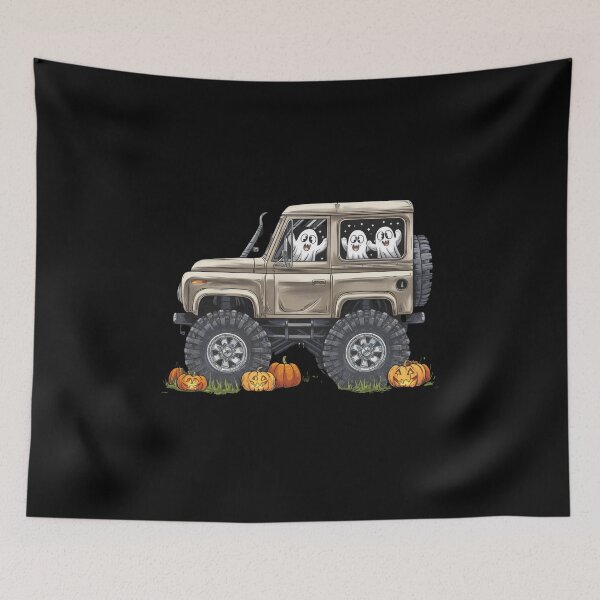 Item preview, Halloween Offroad Monster Truck Riding on Pumpkins - Spooky Adventure Art designed and sold by Colorful-Garden.