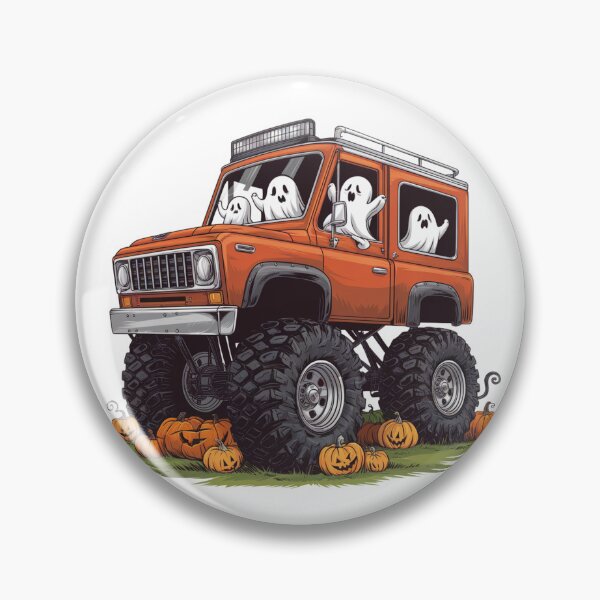 Item preview, Halloween Offroad Monster Truck Riding on Pumpkins - Spooky Adventure Art designed and sold by Colorful-Garden.
