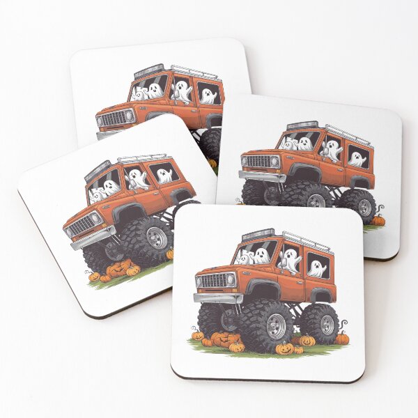 Item preview, Halloween Offroad Monster Truck Riding on Pumpkins - Spooky Adventure Art designed and sold by Colorful-Garden.