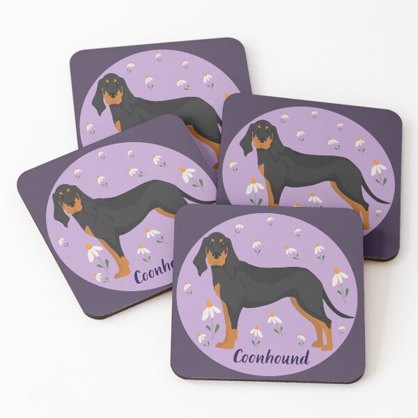 Item preview, Cute coonhound with flowers designed and sold by AnulaArt.