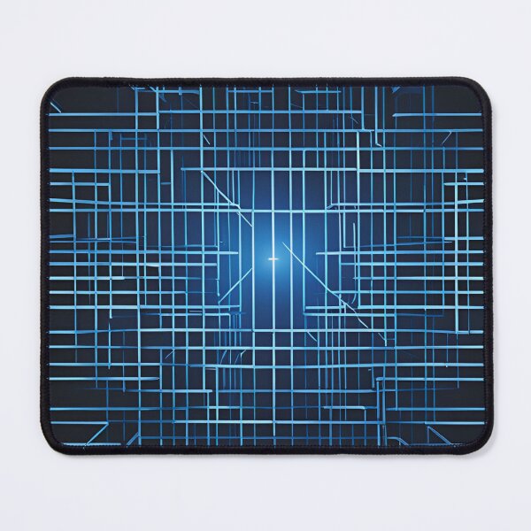 Item preview, Neon Blue Laser Stripes on Futuristic Dark Grid designed and sold by Have Mercy.