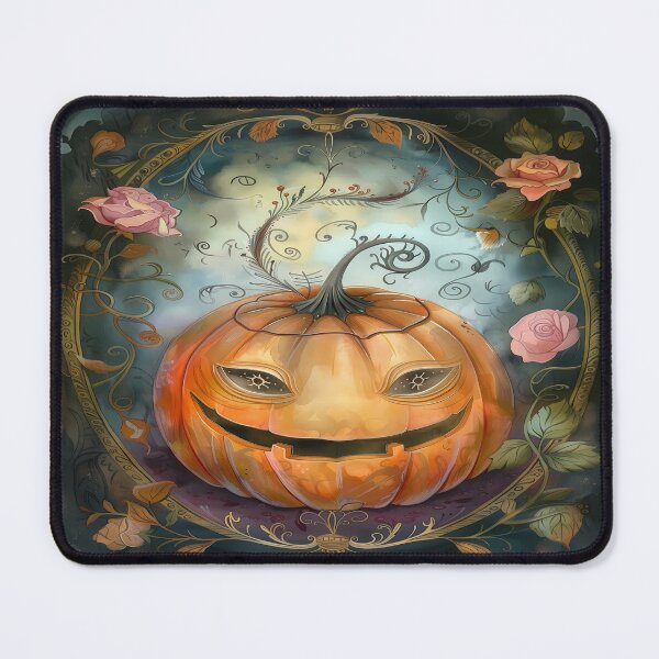 Item preview, Pumpkin Art with Floral Elements - Halloween Art designed and sold by Frame & Fold.