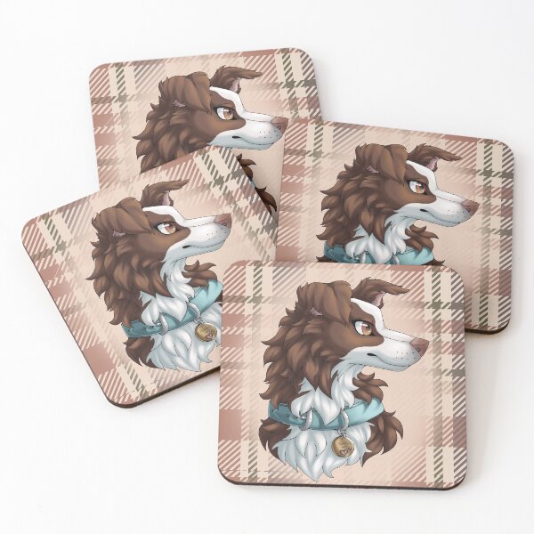 Item preview, Brown Border Collie 2.0 with Tartan / Plaid designed and sold by Bamsdrawz.