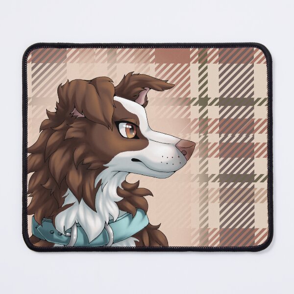 Item preview, Brown Border Collie 2.0 with Tartan / Plaid designed and sold by Bamsdrawz.