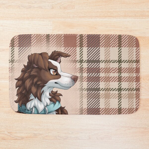 Item preview, Brown Border Collie 2.0 with Tartan / Plaid designed and sold by Bamsdrawz.