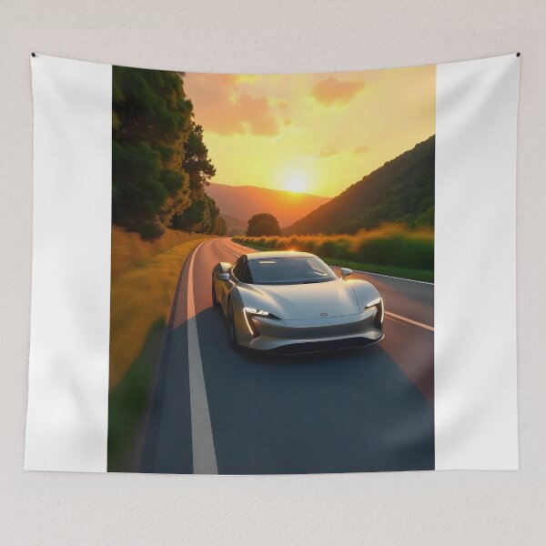 Item preview, Luxury Sports Car on a Winding Road at Sunset designed and sold by RobiCom.