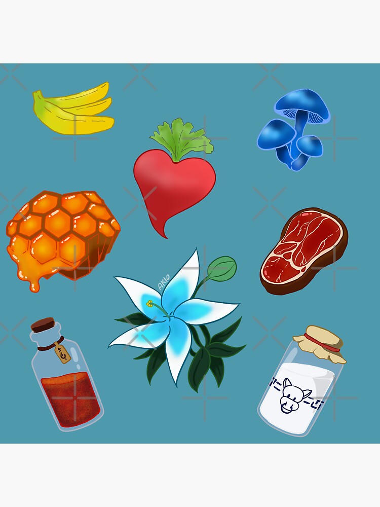 "BOTW Ingredients " Sticker for Sale by akiohoshi Redbubble