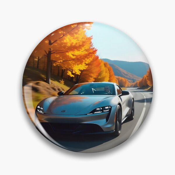 Item preview, Sports Car on an Autumn Road Among Golden Leaves designed and sold by RobiCom.