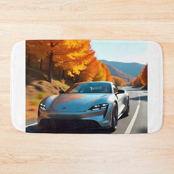 Item preview, Sports Car on an Autumn Road Among Golden Leaves designed and sold by RobiCom.