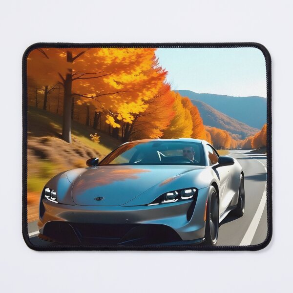 Item preview, Sports Car on an Autumn Road Among Golden Leaves designed and sold by RobiCom.