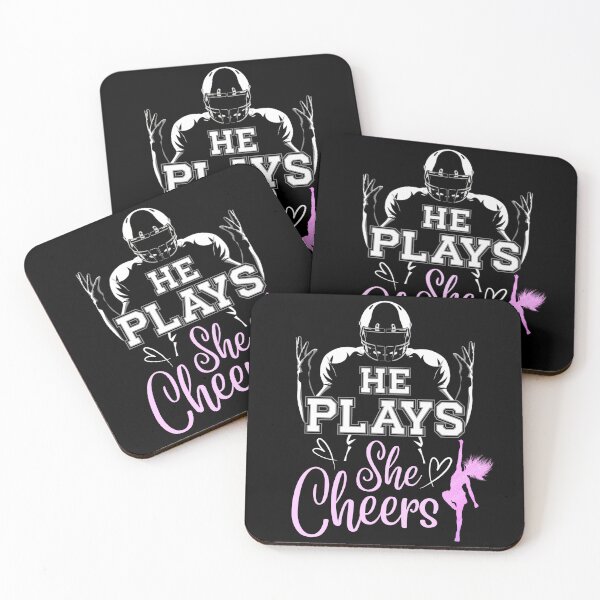 Item preview, He Plays She Cheers Cheer mom Cheerleader Cheerleading Football designed and sold by MALIKABO.