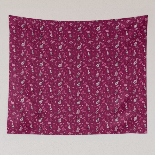 Item preview, Pink leaves seamless pattern illustrated digital art designed and sold by SpinklyCreations.