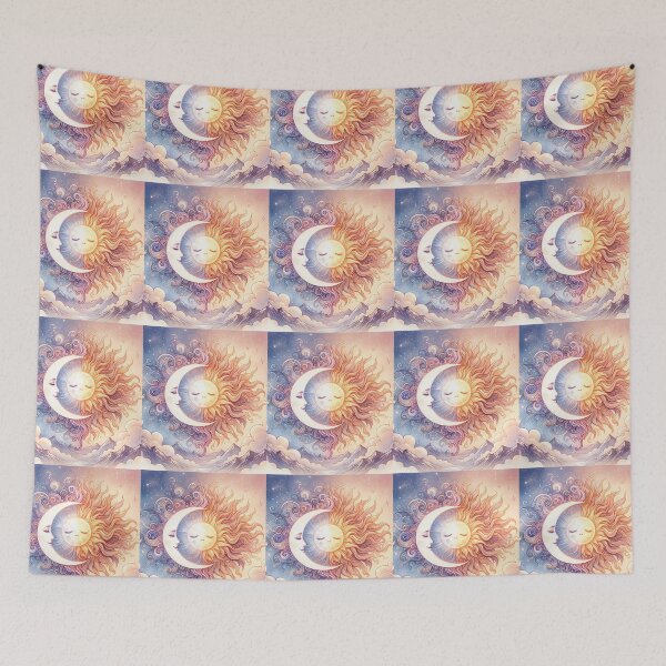 Item preview, The sun and the moon in the same sky over the mountains designed and sold by Maira Guerrero.