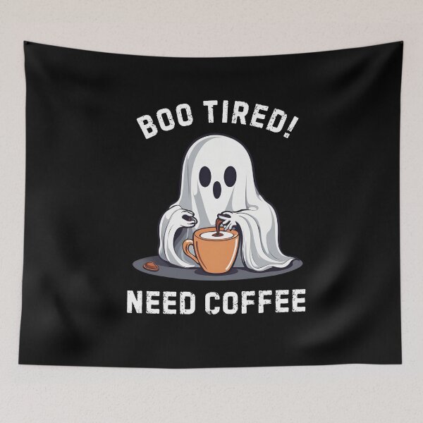Item preview, Boo Tired! Need Coffee Halloween Ghost designed and sold by Trendz by Ami.