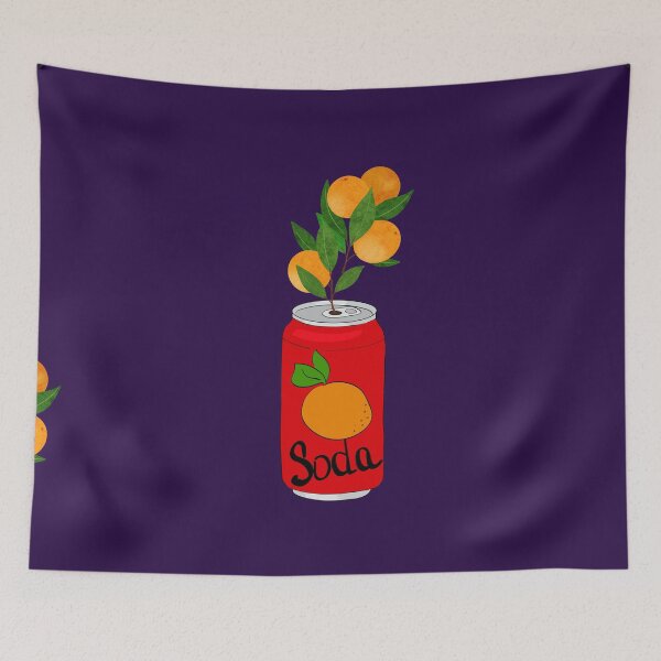 Item preview, Orange Soda Can with Fruit Branch – Quirky Art designed and sold by RaiyaTees.