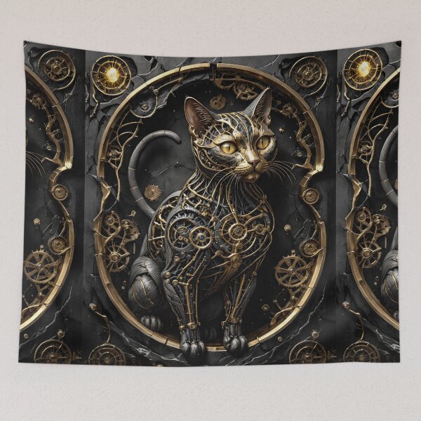 Item preview, Elegant Golden clockwork sculpture cat designed and sold by SyanArt.