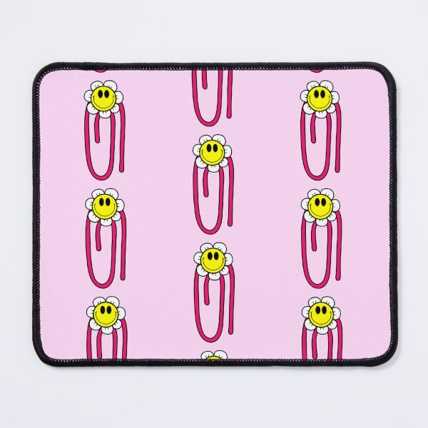 Item preview, Retro Smiling Flower Paper Clip Design Pink, yellow and white designed and sold by MrsCreative1.