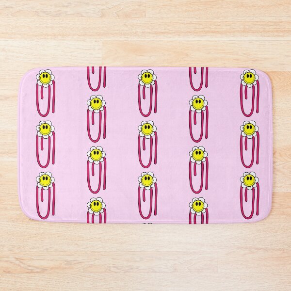 Item preview, Retro Smiling Flower Paper Clip Design Pink, yellow and white designed and sold by MrsCreative1.