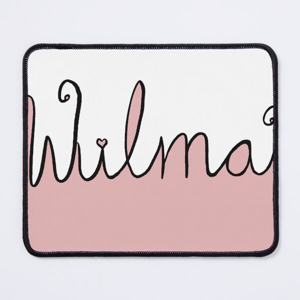 Item preview, WILMA Girl Name text pink and white designed and sold by HawaiiSofia.
