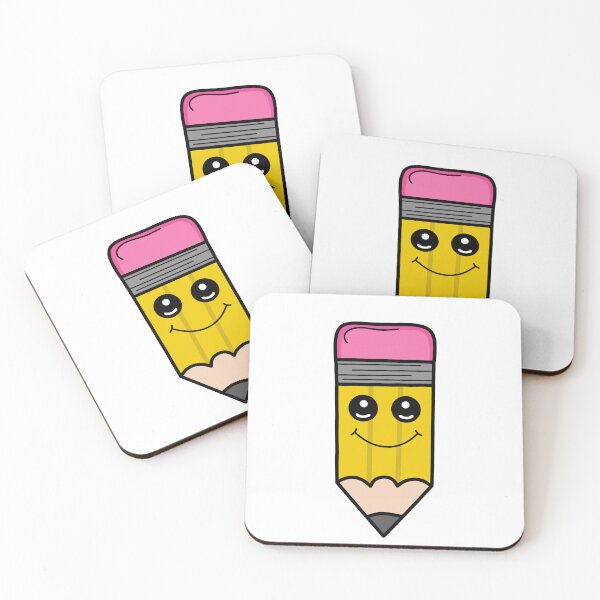 Item preview, Adorable Smiley Face Pencil - Teacher - Yellow and Pink - Retro  designed and sold by MrsCreative1.