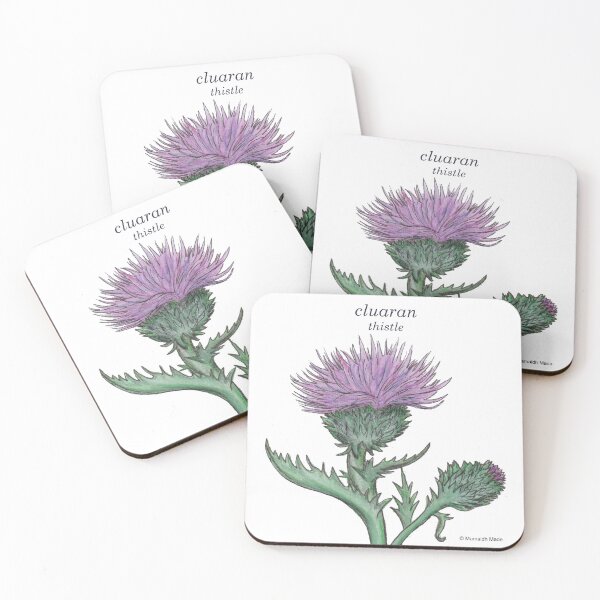 Item preview, cluaran/ thistle (Scottish Gaelic translation) Vintage inspired hand painted botanical painting designed and sold by Mamaidh Made.