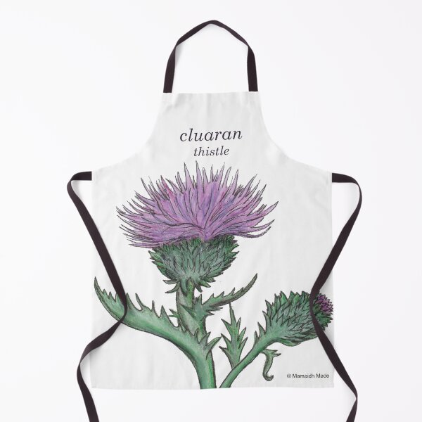 Item preview, cluaran/ thistle (Scottish Gaelic translation) Vintage inspired hand painted botanical painting designed and sold by Mamaidh Made.