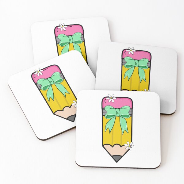 Item preview, Adorable Pencil with Bow Design  - Green Bow - Yellow and Pink designed and sold by MrsCreative1.