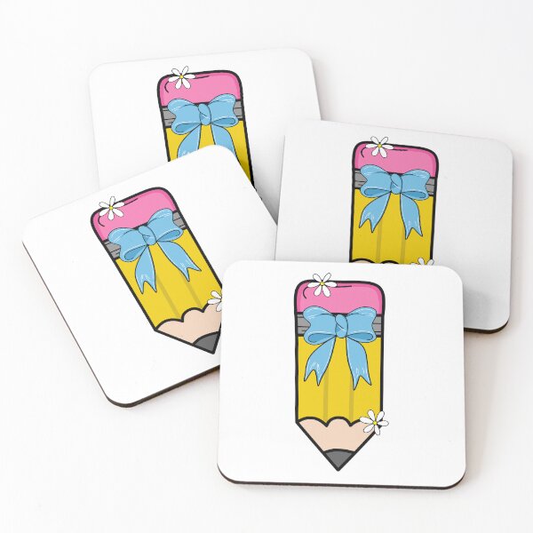 Item preview, Adorable Pencil with Bow - Blue Bow - Yellow and Pink  designed and sold by MrsCreative1.