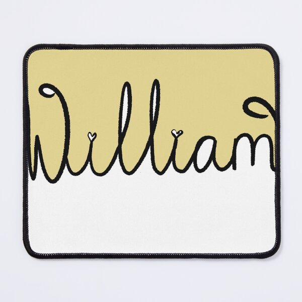Item preview, WILLIAM Boy Name text yellow and white designed and sold by HawaiiSofia.