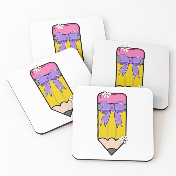 Item preview, Adorable Pencil with Bow - Purple Bow - Yellow and Pink  designed and sold by MrsCreative1.