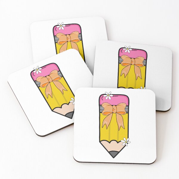 Item preview, Adorable Pencil with Bow - Orange Bow - Yellow and Pink  designed and sold by MrsCreative1.