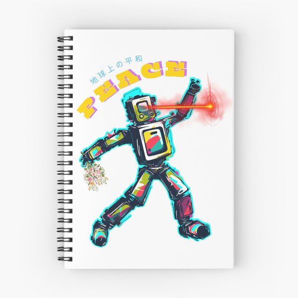 Item preview, Japanese RetroFuturistic Robot Peace Symbol designed and sold by Dani Mullins.