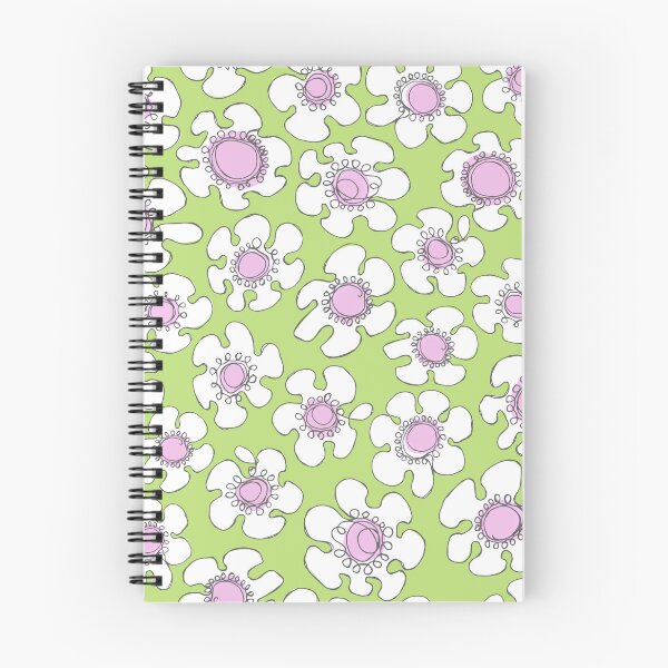 Item preview, Hand Drawn Single Line White Daisy on Green Pattern designed and sold by schorrnuff.