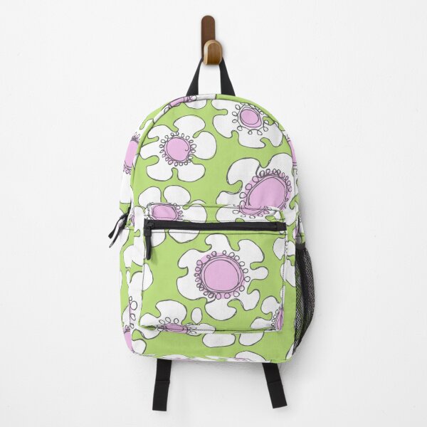 Item preview, Hand Drawn Single Line White Daisy on Green Pattern designed and sold by schorrnuff.