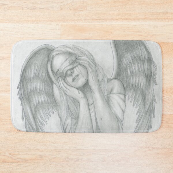 Item preview, The Wounded Angel - Black and White Drawing of Angel designed and sold by Tiffany Toland-Scott.