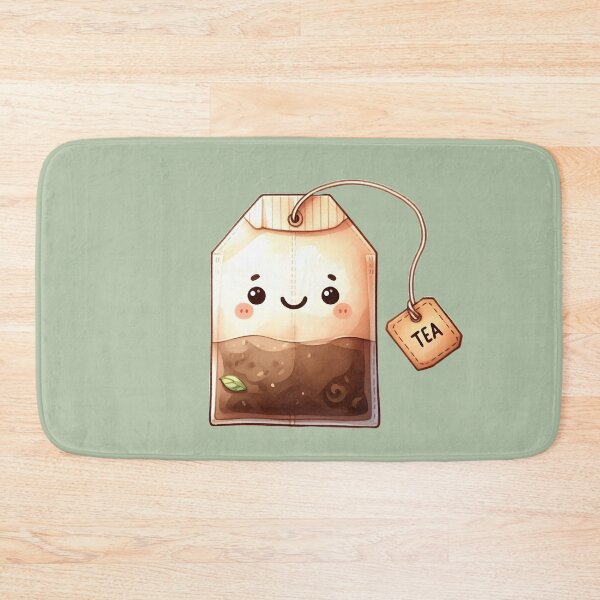 Item preview, Cute Happy Smiling Tea Bag in Watercolor designed and sold by GVibezPadel.