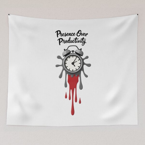 Item preview, Presence Over Productivity: Surreal Melting Clock Design designed and sold by iTeeShirts.