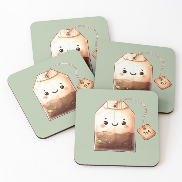 Item preview, Cute Happy Smiling Tea Bag in Watercolor designed and sold by GVibezPadel.