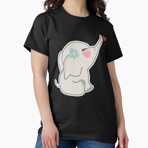 Kiss Me with Heart - Cute Elephant Kissing Classic T-Shirt