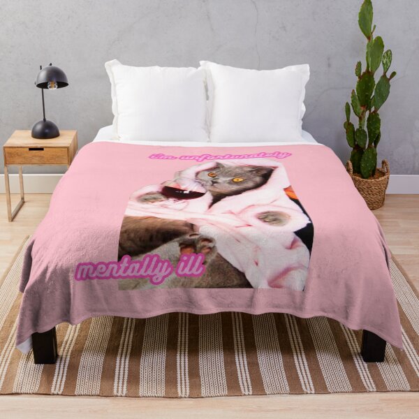 Item preview, I'm unfortunately mentally ill, cat with wine designed and sold by Eternity Eventually.
