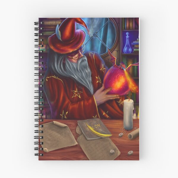 Item preview, Trouble is Born, Not Made - Wizard with Dragon in Study designed and sold by Tiffany Toland-Scott.