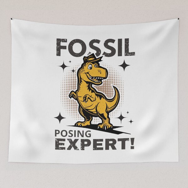 Item preview, FOSSIL POSING EXPERT! Retro Dino's Black & White Vogue designed and sold by SplashTastic.